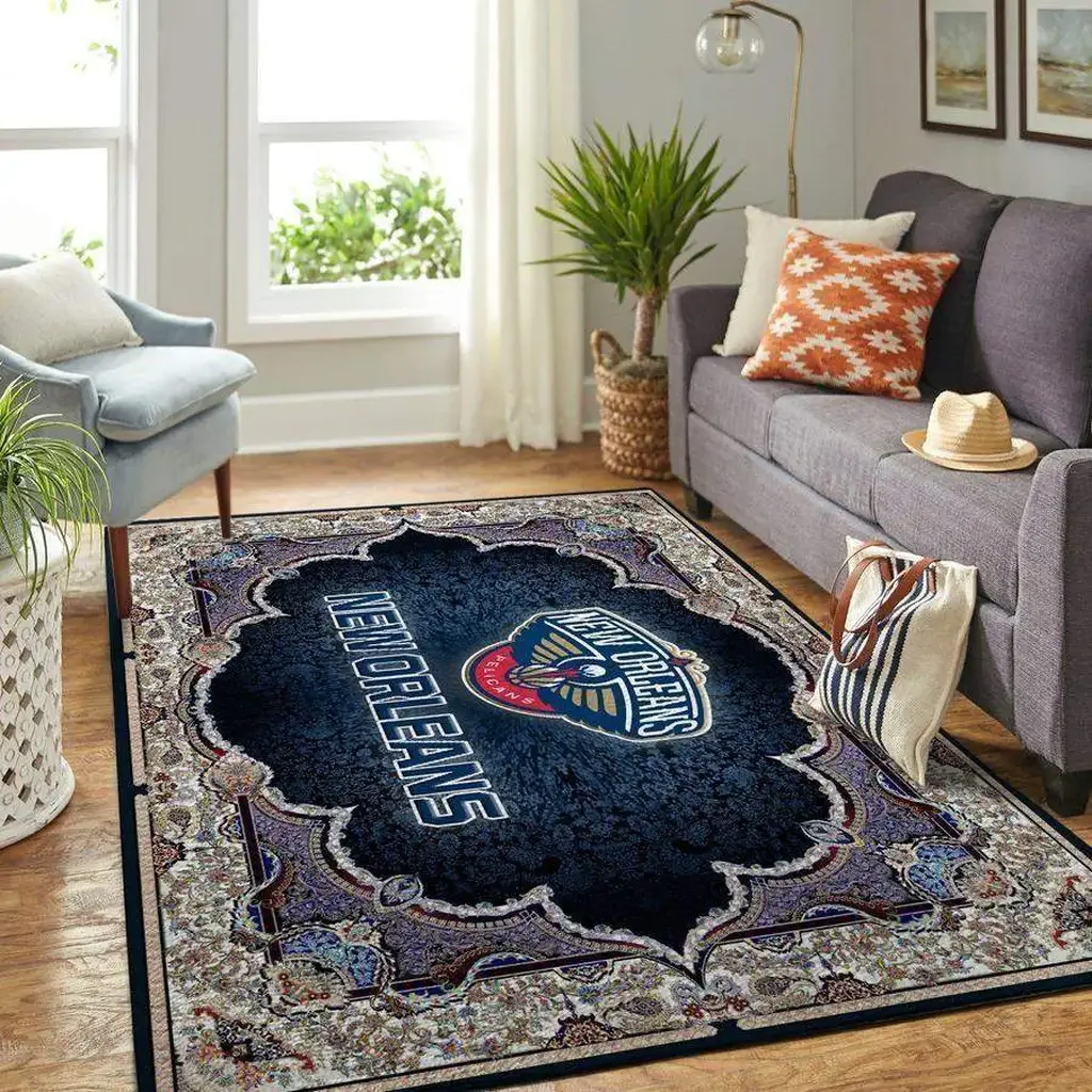 New Orleans Pelicans Rug – Area for Living Rooms Blue and White