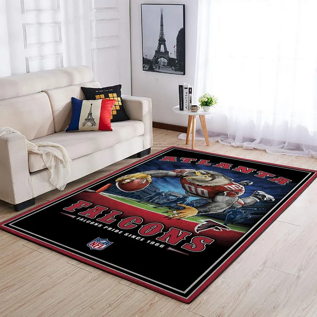 Atlanta Falcons Rug – NFL Football Fan Decor Carpet Black and Red