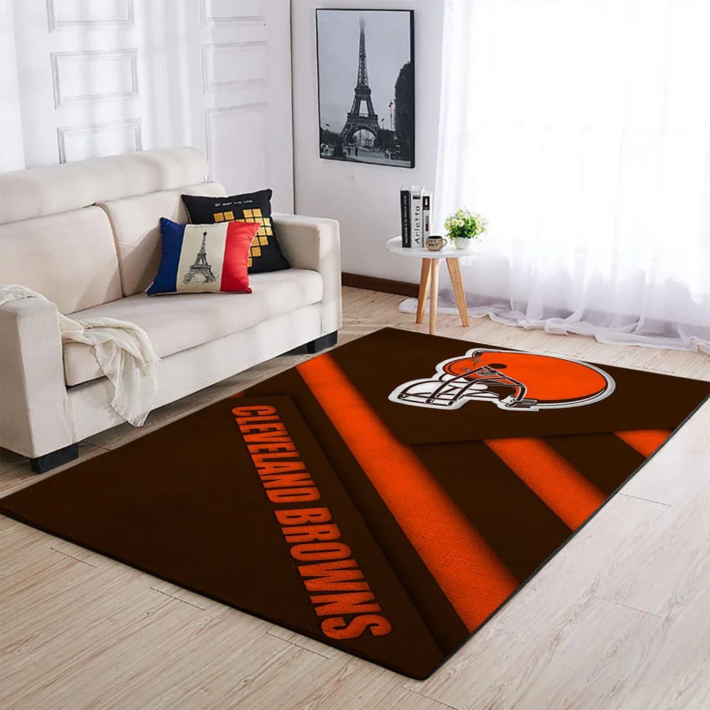 Cleveland Browns Rug – Area Football Fan Mat Decor Orange and Brown