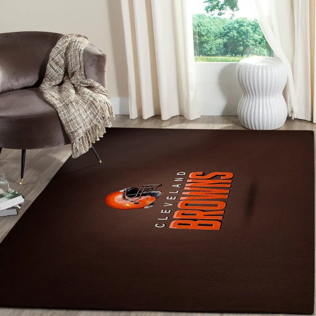 Cleveland Browns Rug – Football Helmet Fan Area Orange and Brown