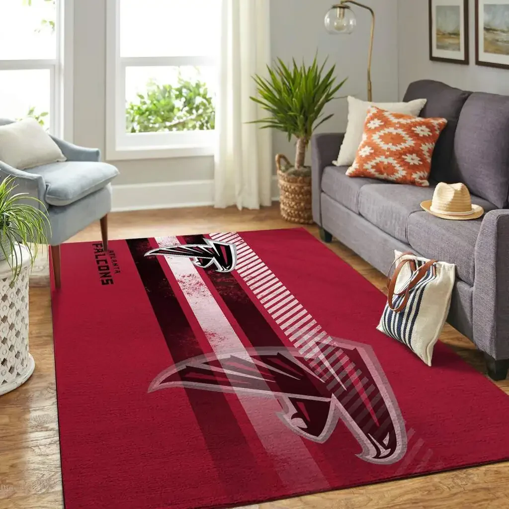 Atlanta Falcons Rug – NFL Team Logo Area for Fans Black and Red