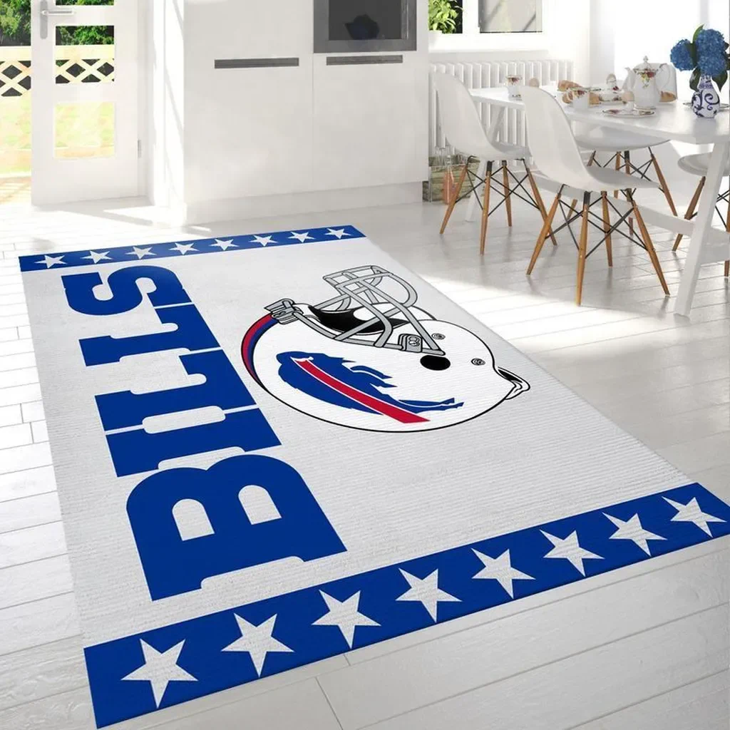 Buffalo Bills Rug – Area for Sports Fans Home Decoration Blue and White