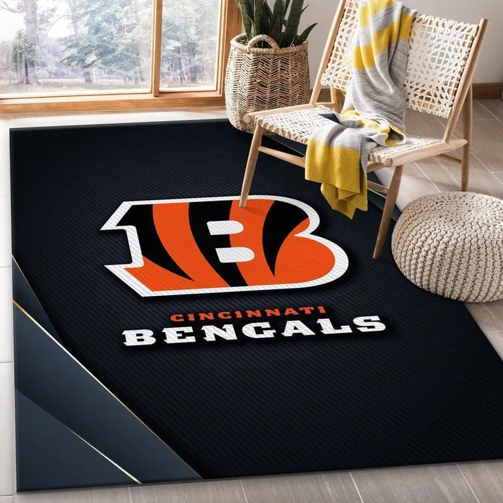 Cincinnati Bengals Rug – for Sports Fans and Home Decor Black and Orange