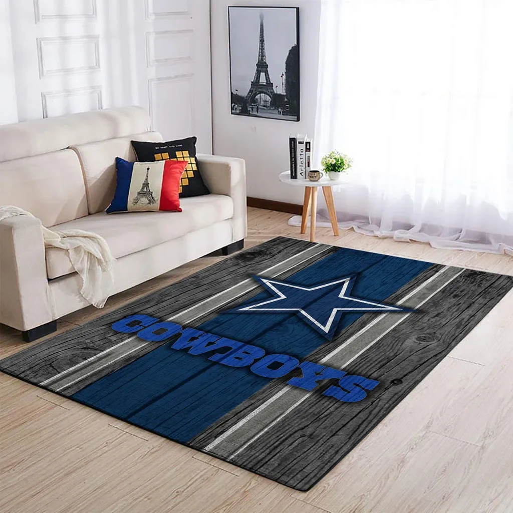 Dallas Cowboys Rug – Area Modern Living Room Carpet Blue and Gray