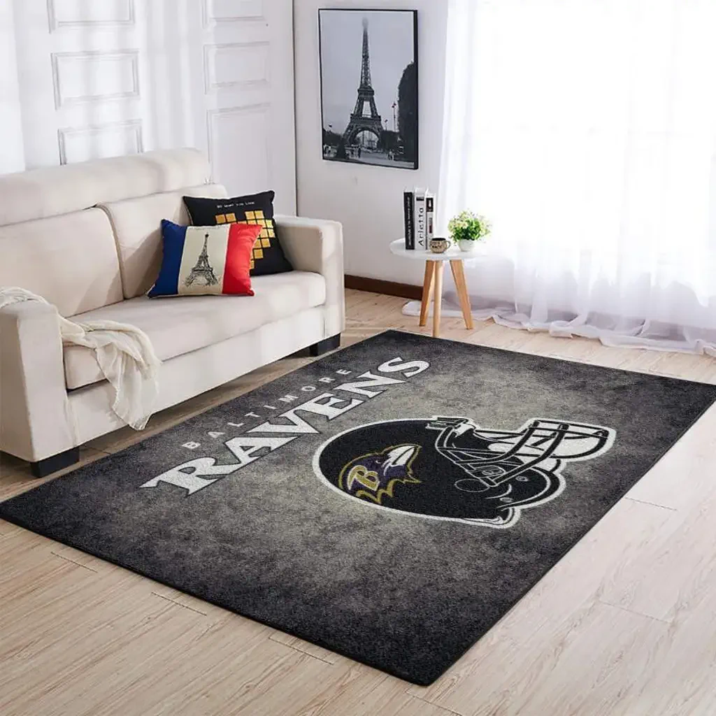 Baltimore Ravens Rug – Fan Area Perfect for Game Day Black and Gray