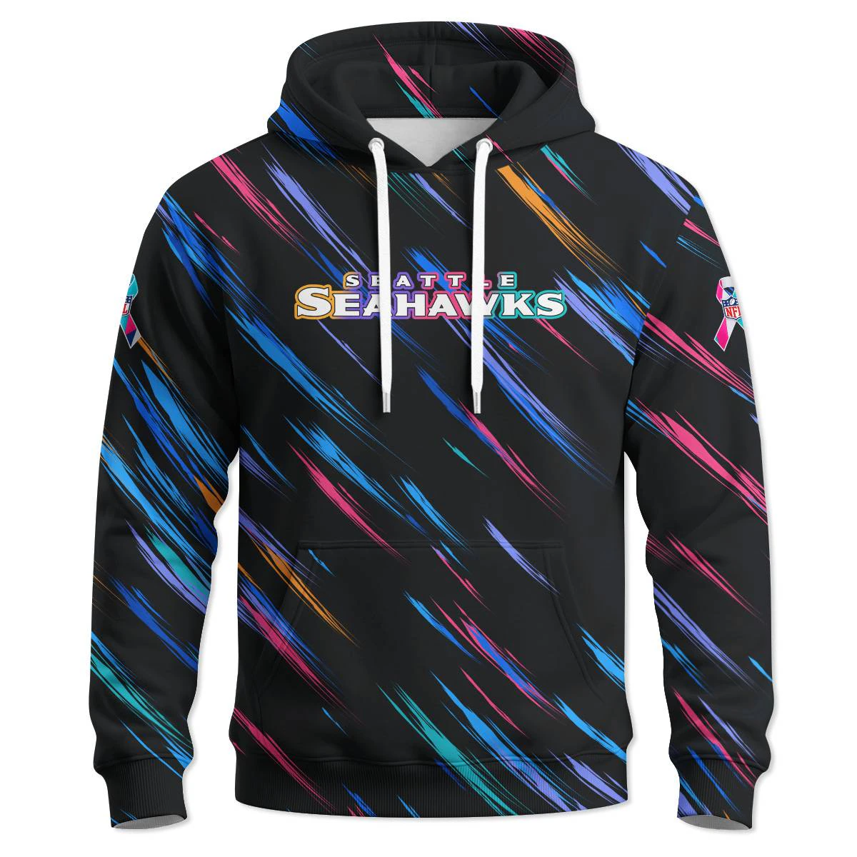 Seattle Seahawks Crucial Catch Hoodie, Men's Navy Green Pullover Hoodie