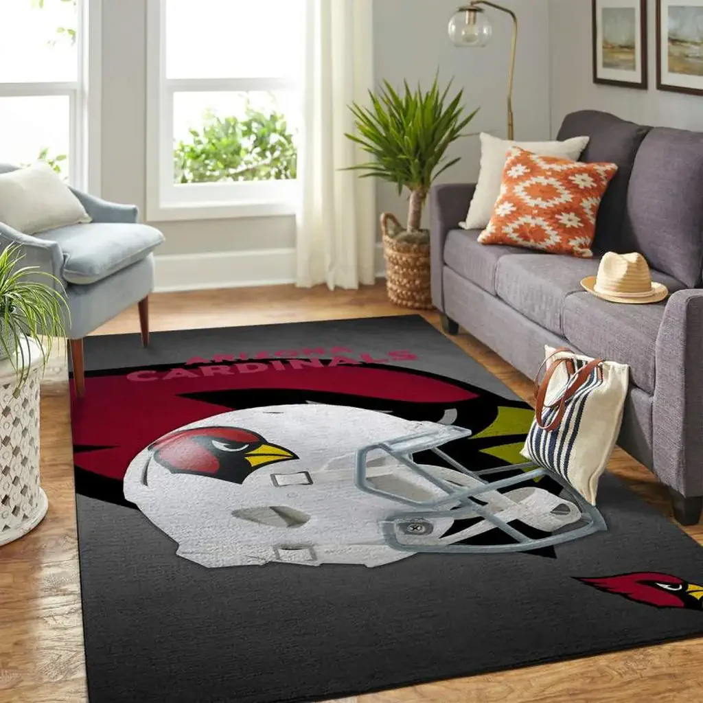 Arizona Cardinals Rug – Helmet Area Perfect for Fans Red and Gray