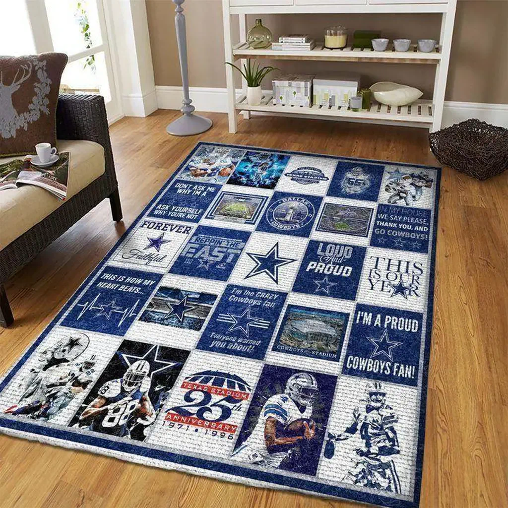Dallas Cowboys Rug – Football Fan Area for Home Blue and White