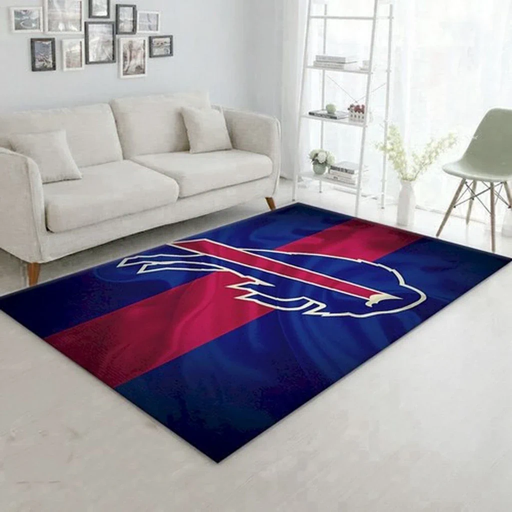 Buffalo Football Fan Carpet Ideal for Game Day Decor Blue and Red