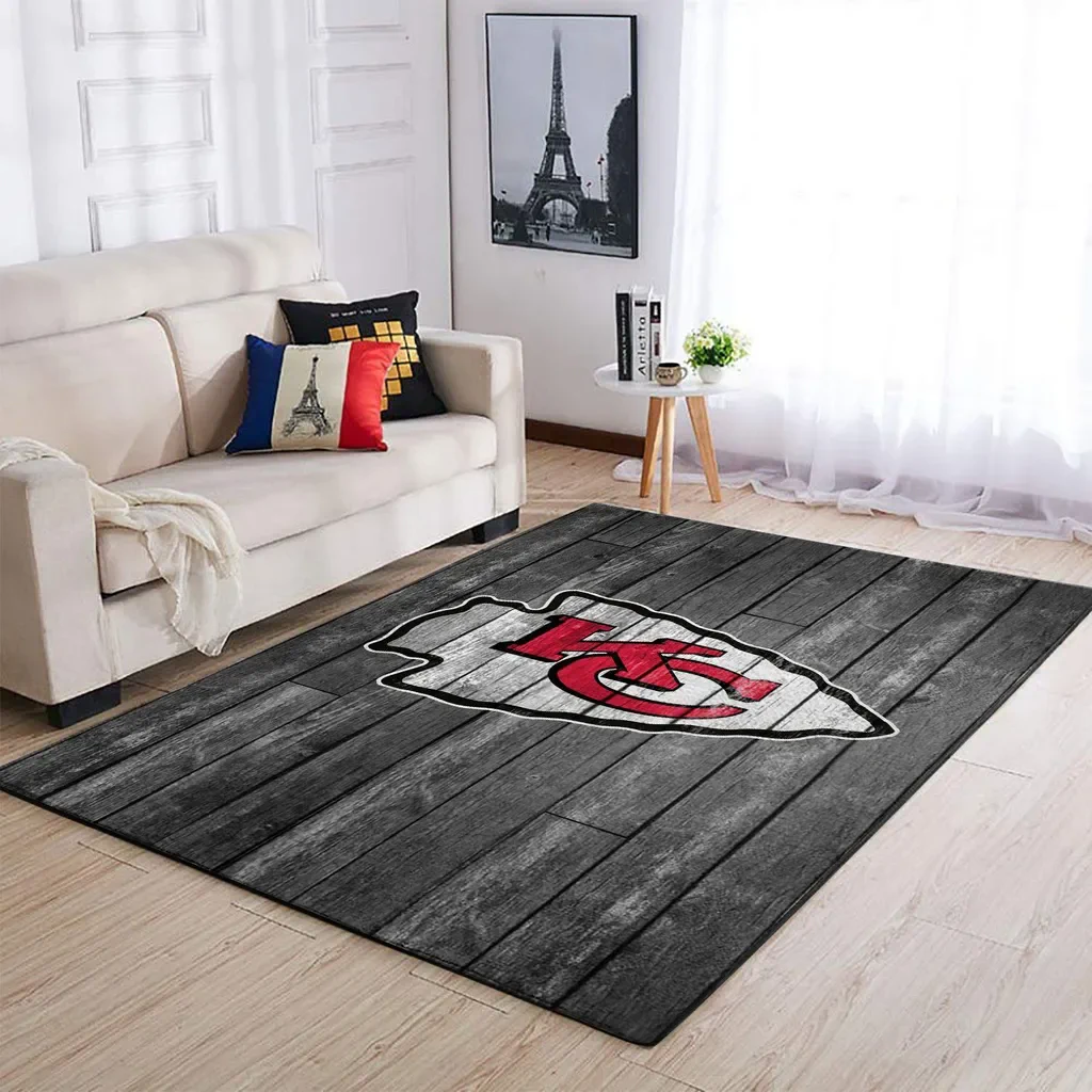 Kansas City Football Carpet with Logo Design Black and Red
