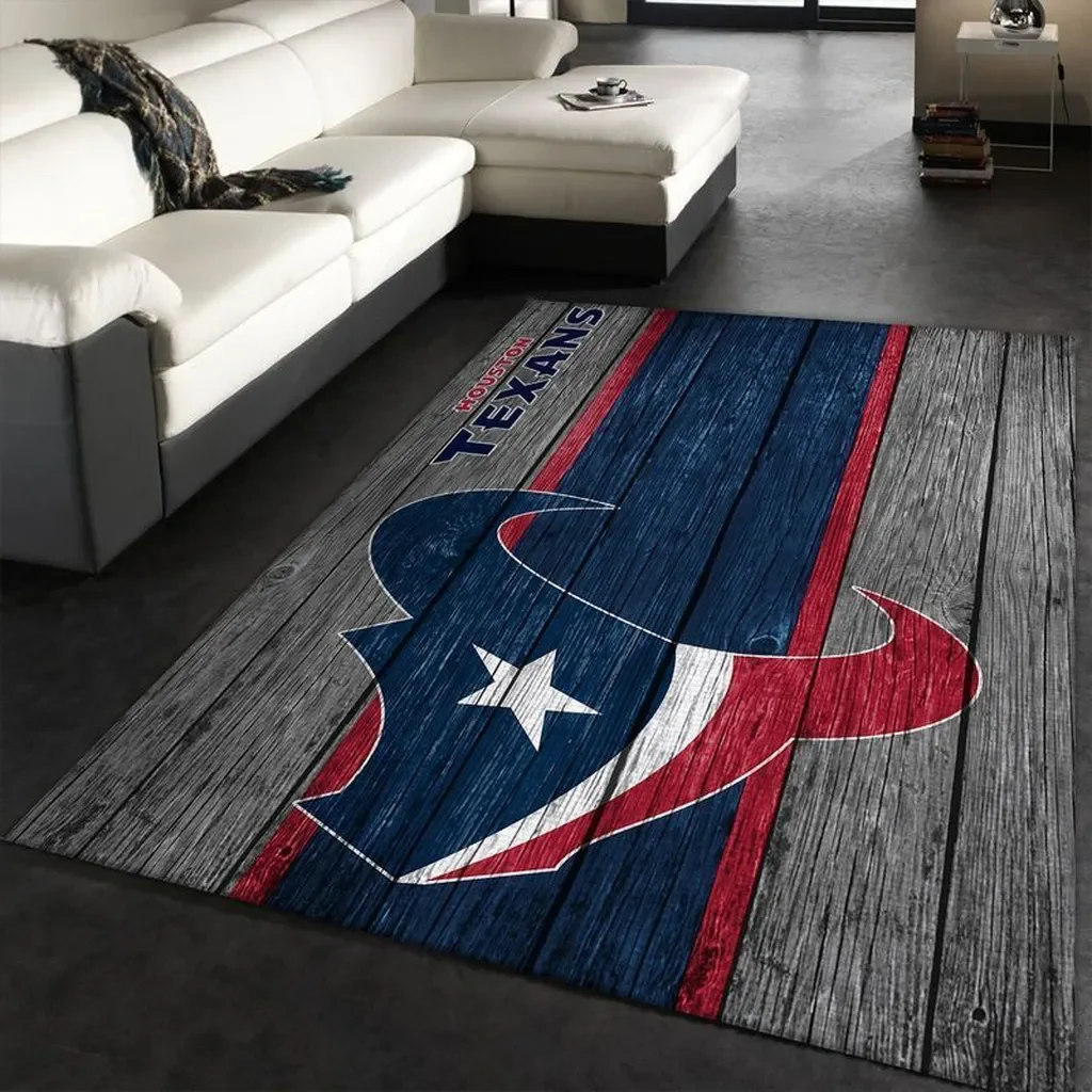 Houston Texans Rug – Multicolor Wooden Plank Area for Living Room Black and Multicolor