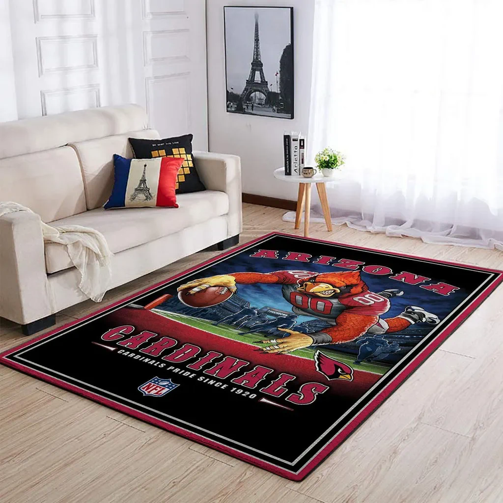 Arizona Cardinals Rug – NFL Team Logo Area for Fans Black and Red