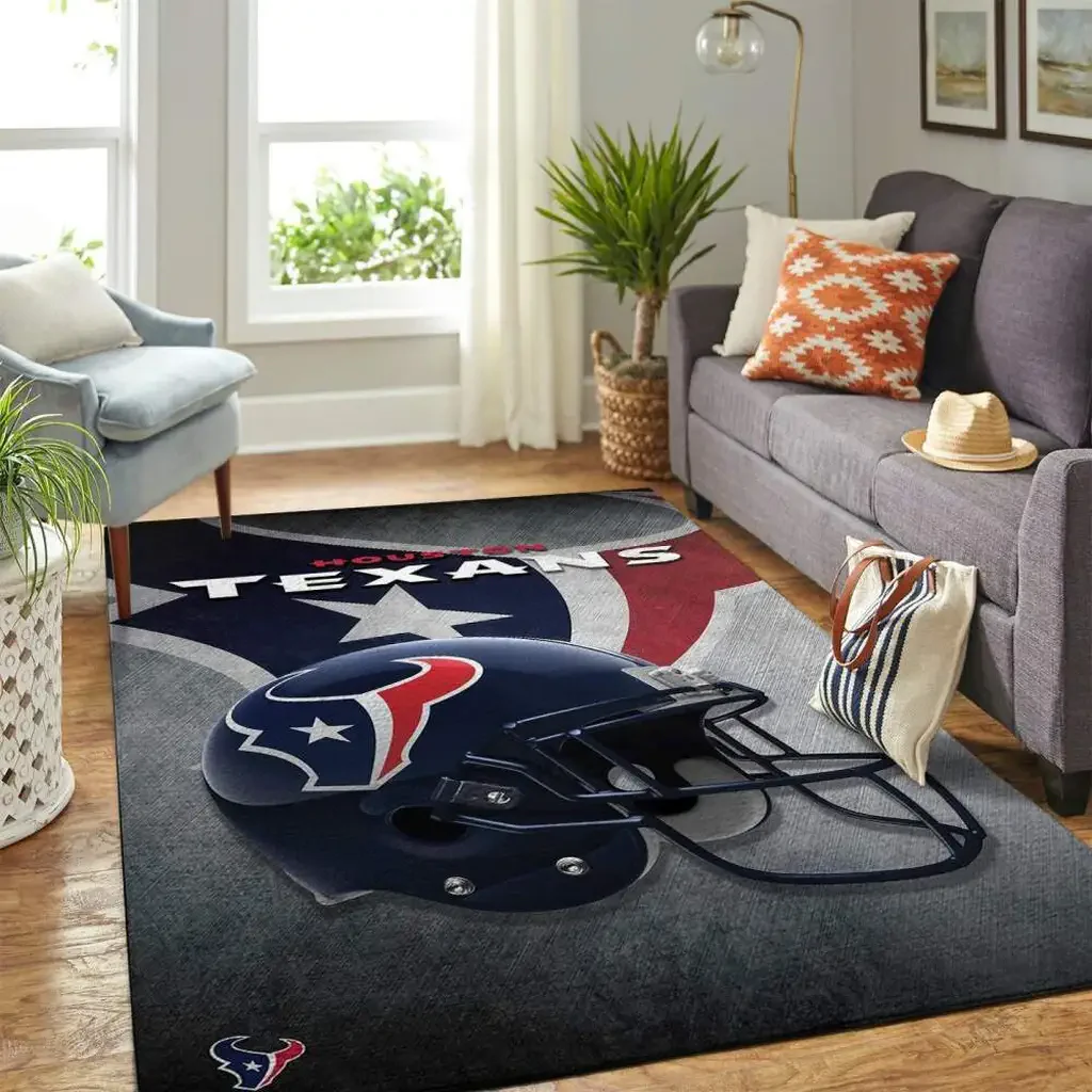 Houston Texans Rug – Decorative for Football Fans Black and Blue
