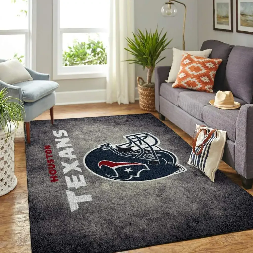 Houston Texans Rug – for Living Room Home Decor Gray and Navy Blue