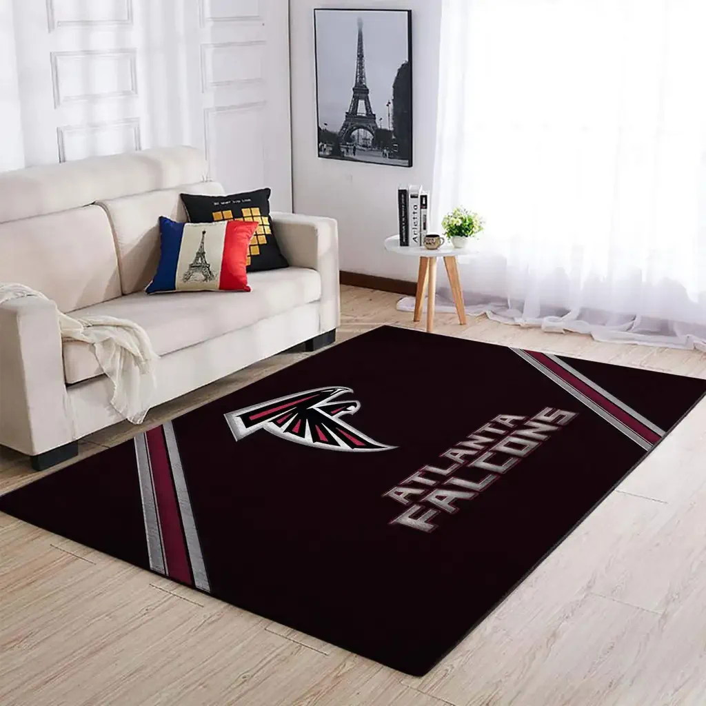 Atlanta Falcons Rug – Modern Area for Living Room Decor Black and Red