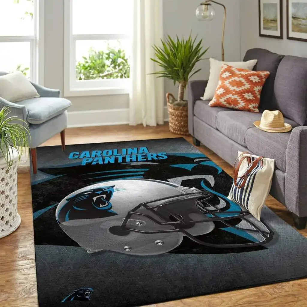 Panthers Helmet Design with Carpet Inspired Style Black and Blue