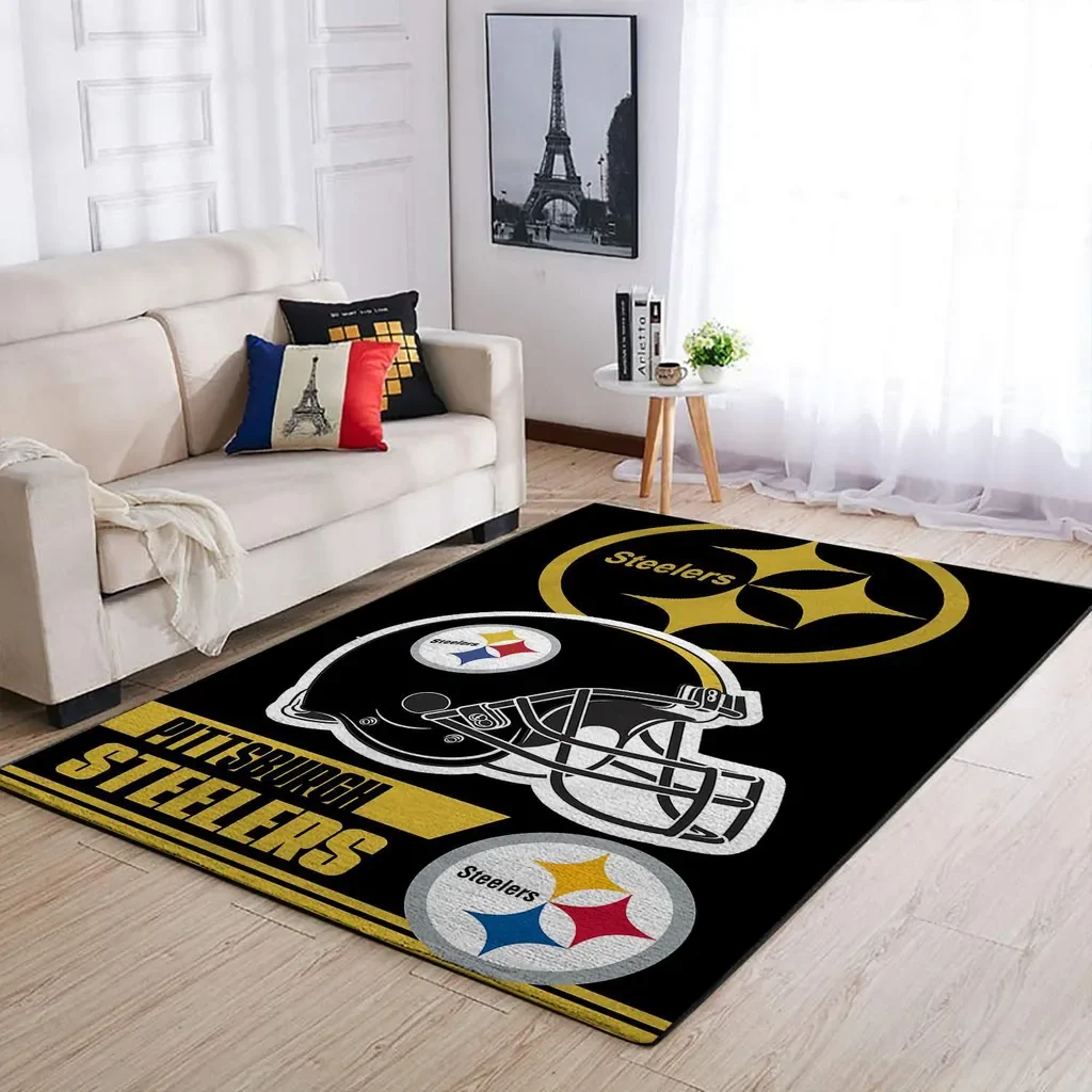 Pittsburgh Steelers Rug – NFL Football Fan Carpet Black and Yellow