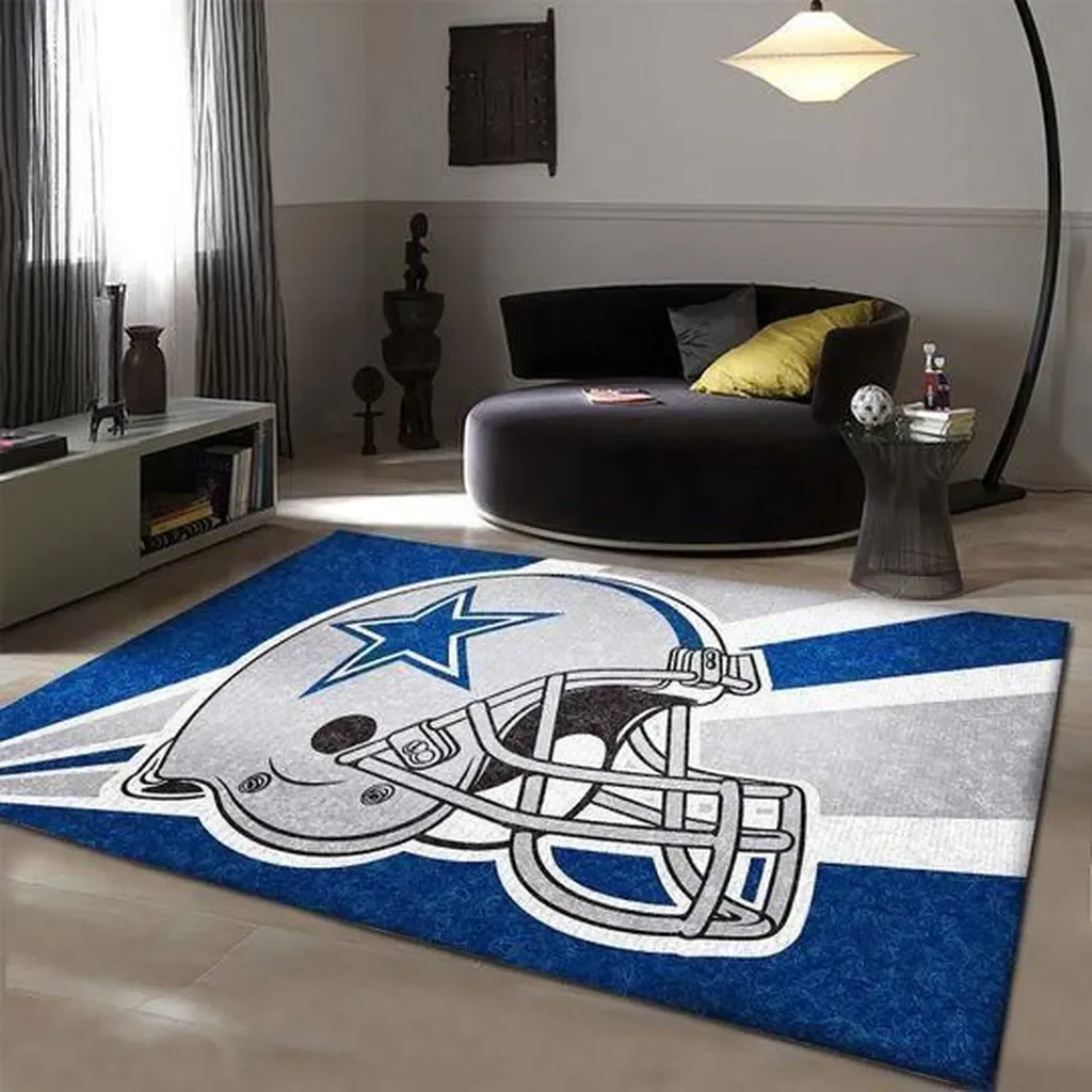 New York Giants Rug – Logo Area for Living Room Decor Blue and White