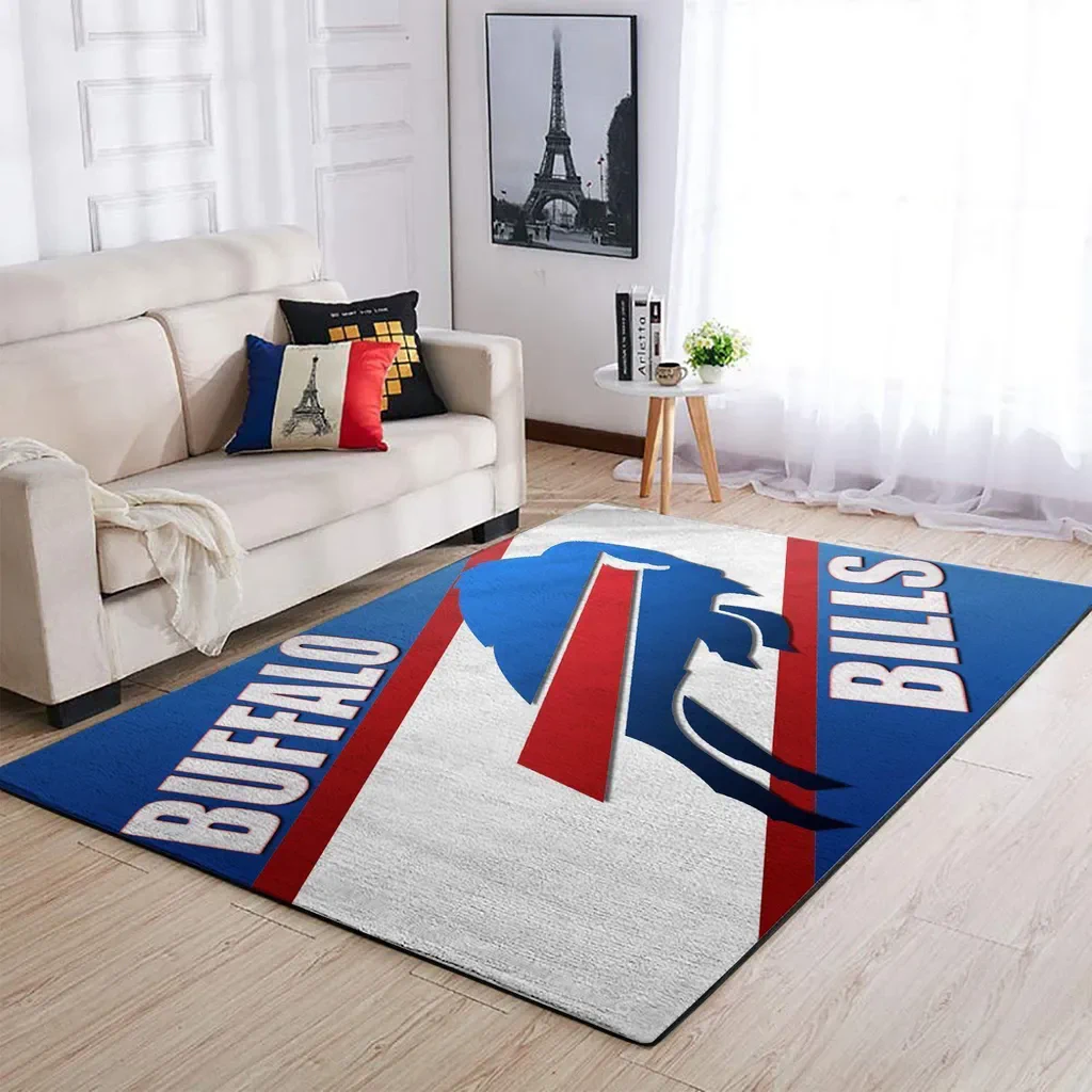 Buffalo Bills Rug – Area Decorative Floor Carpet for Fans Blue and White