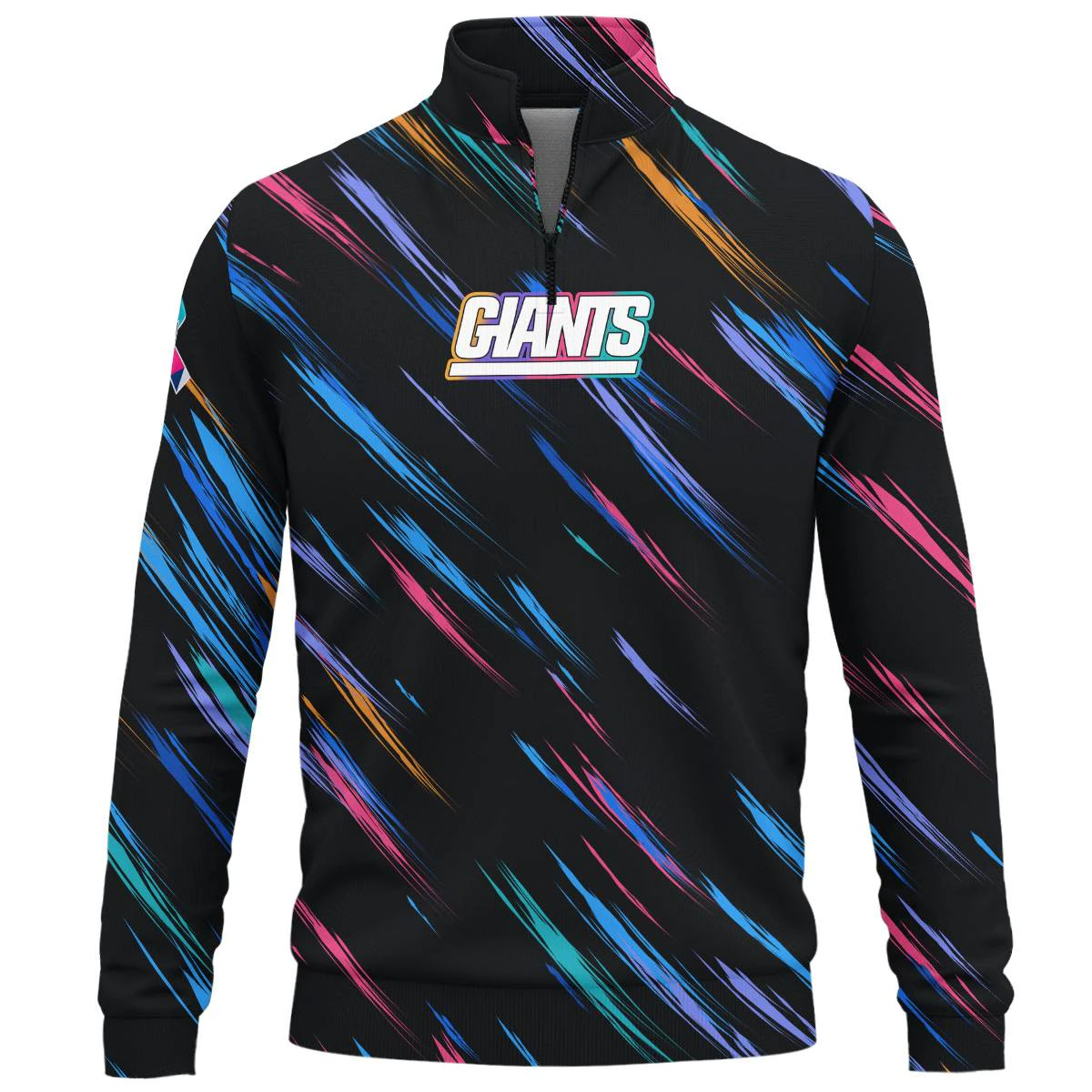 New York Giants Crucial Catch Quarter Zip Sweatshirt, Men's Blue Red Quarter Zip Sweatshirt