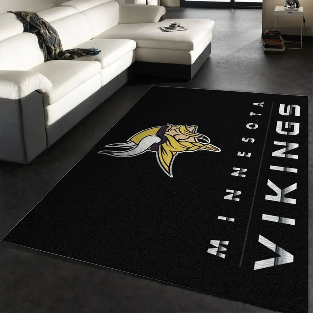 Minnesota Vikings Rug – for Living Room Bedroom Decor Black and Yellow