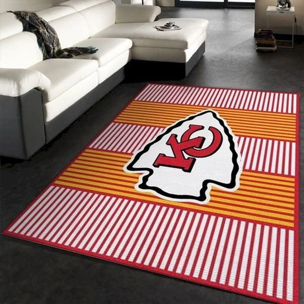 Kansas City Chiefs Striped Fan Team Mat Red and Yellow