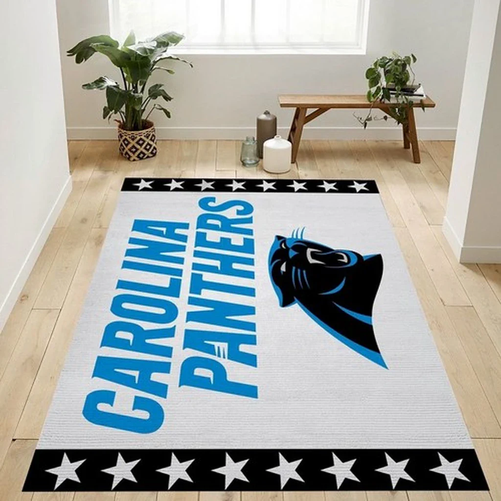 Carolina Panthers Rug – Team Logo Area Carpet for Fans Blue and White