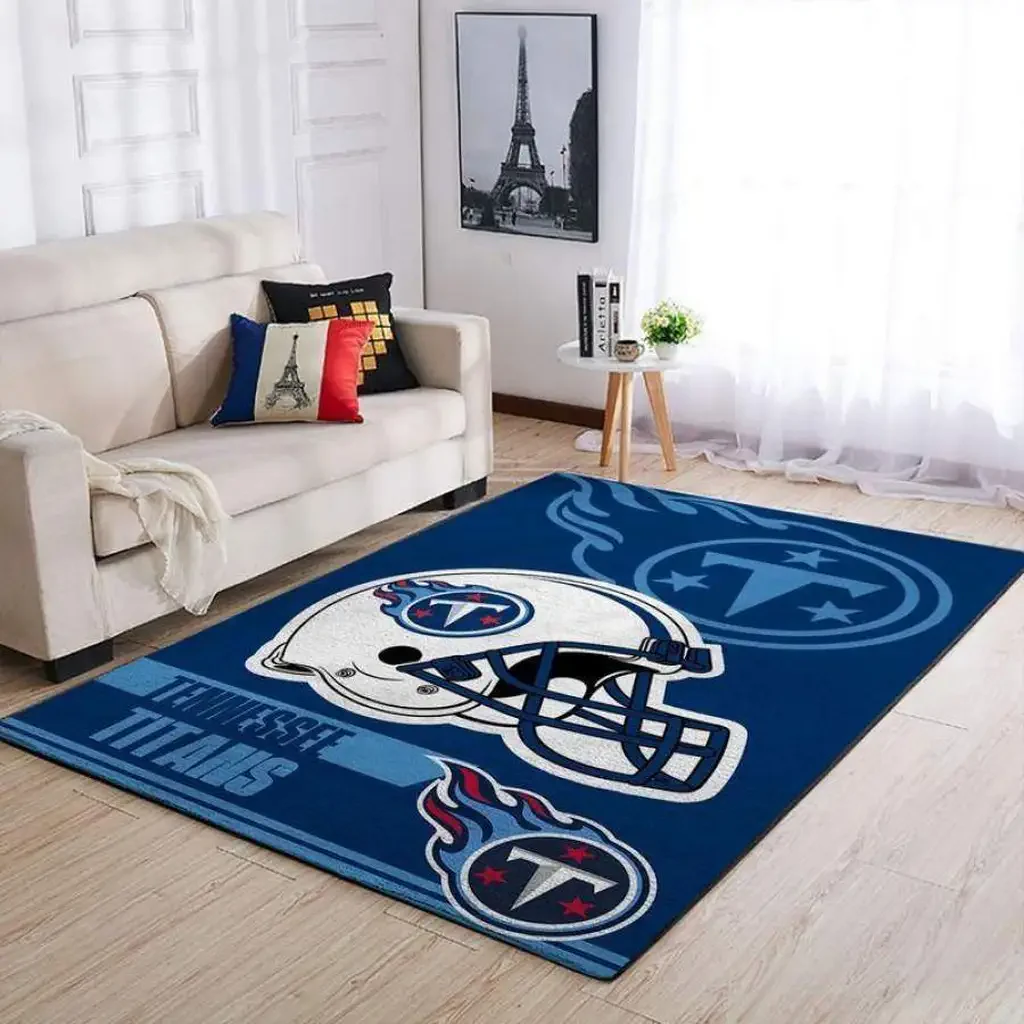 Tennessee Titans Rug – Football for Living Room Decor Blue and White