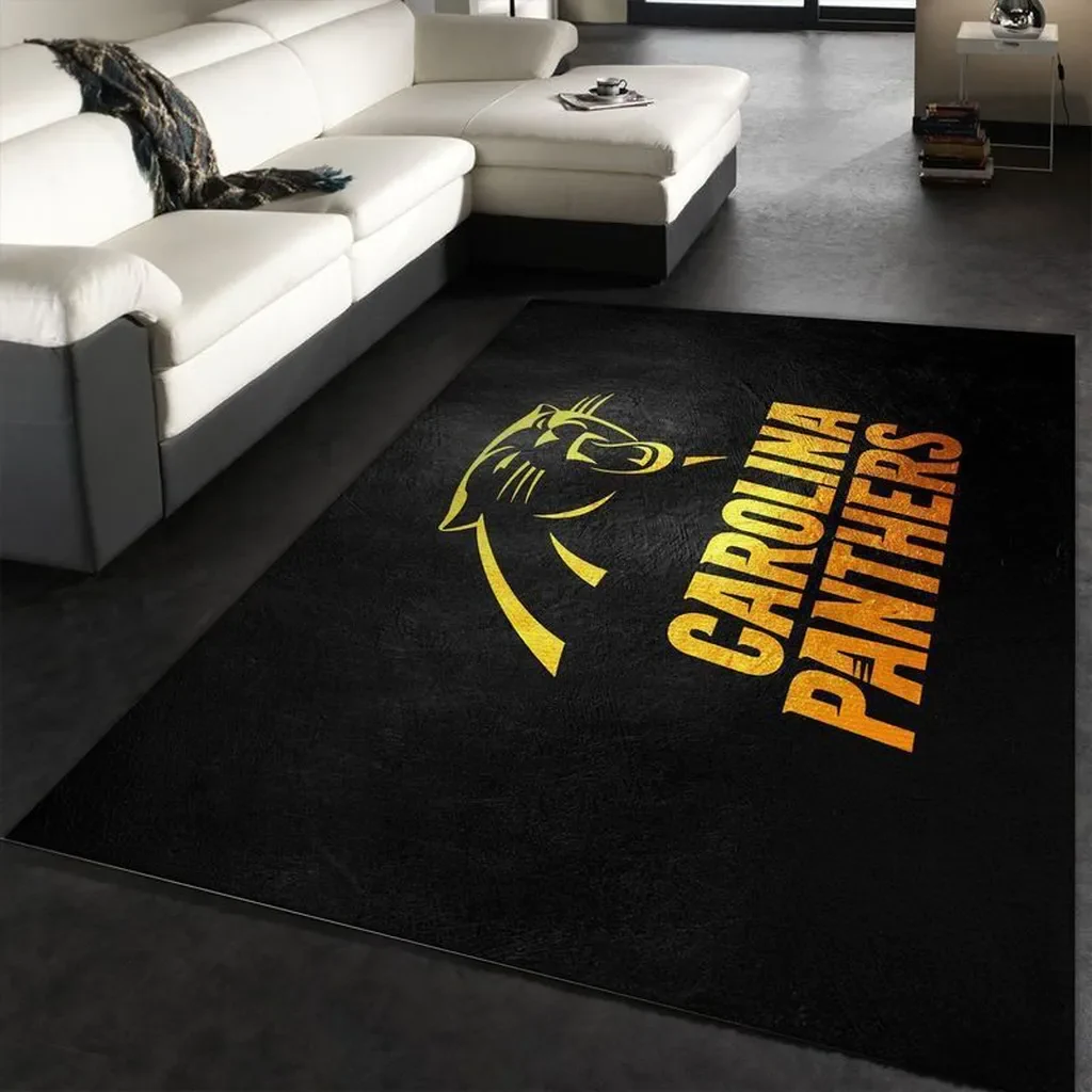 Carolina Panthers Rug – Perfect for Living Room Decor Black and Yellow