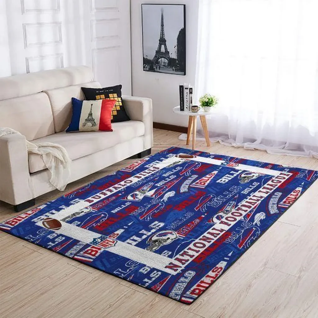 Buffalo Bills Rug – NFL Football Area for Living Room Blue and Red
