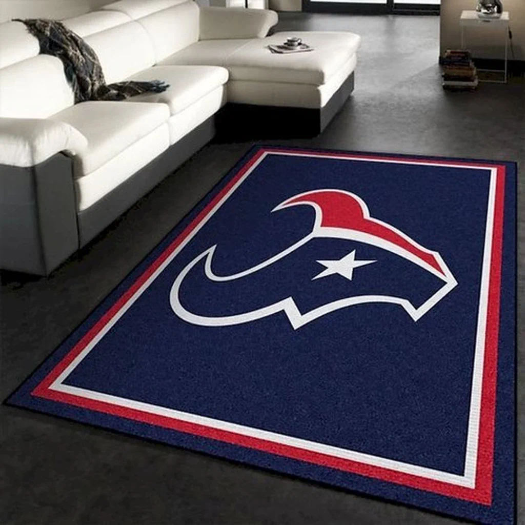 Houston Texans Rug – Logo for Living Room Decor Black and Blue