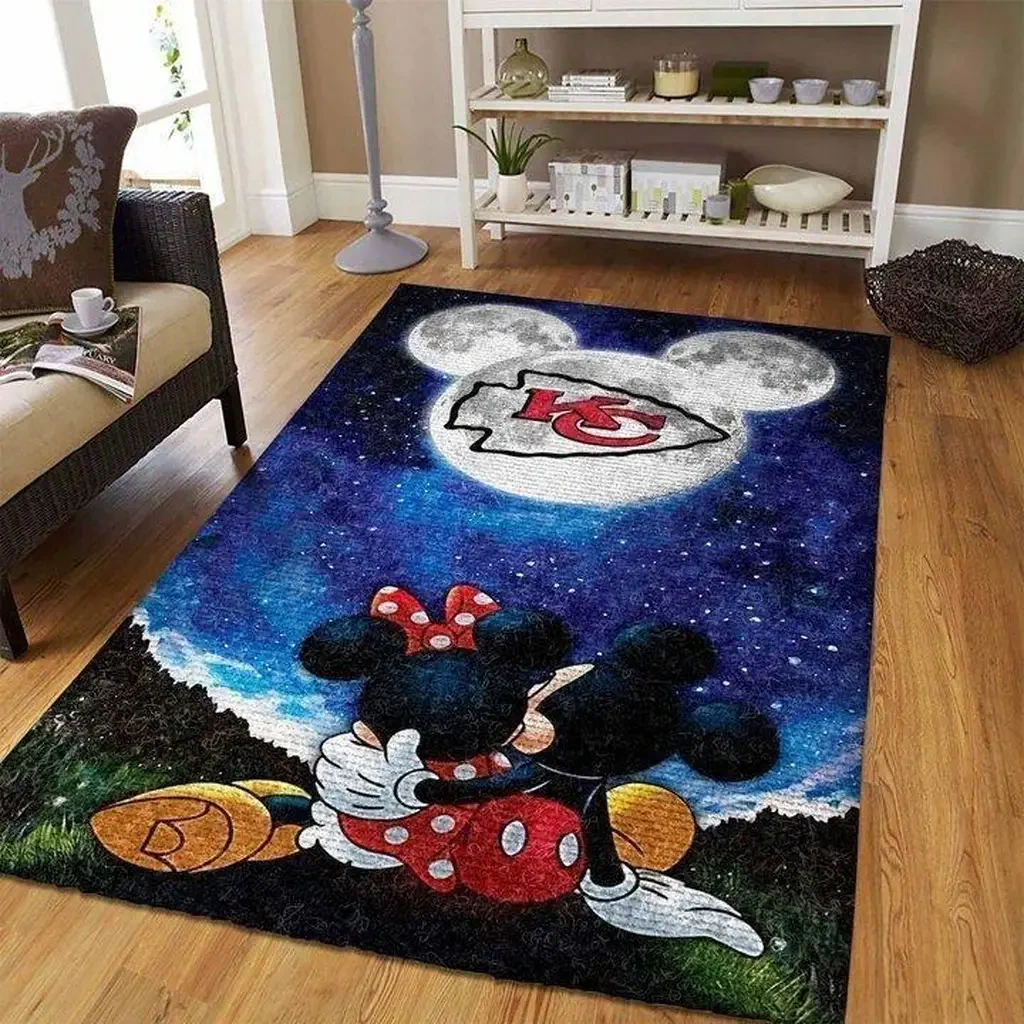 Kansas City Chiefs Rug – Kids Room Mickey Mouse Area Black and Blue