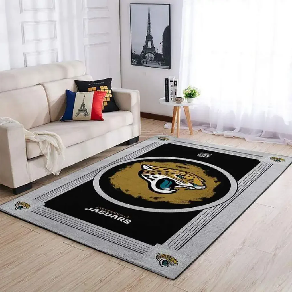 Jacksonville Jaguars Rug – Area for Living Room Black and Gold