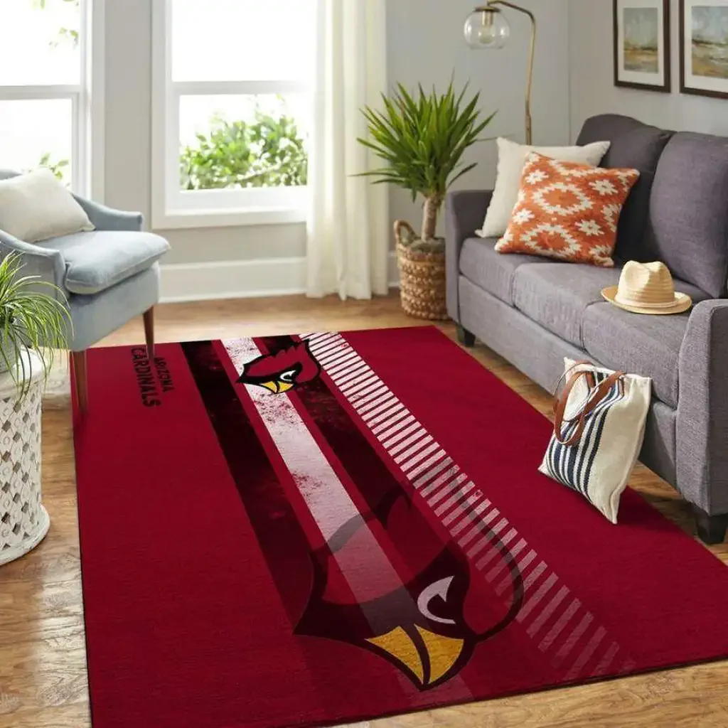 Arizona Cardinals Rug – for Living Room Football Decor Black and Red