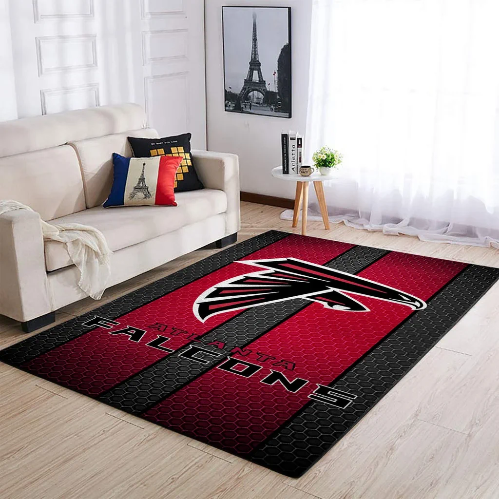 Atlanta Falcons Rug – Modern Sports Area for Living Room Black and Red