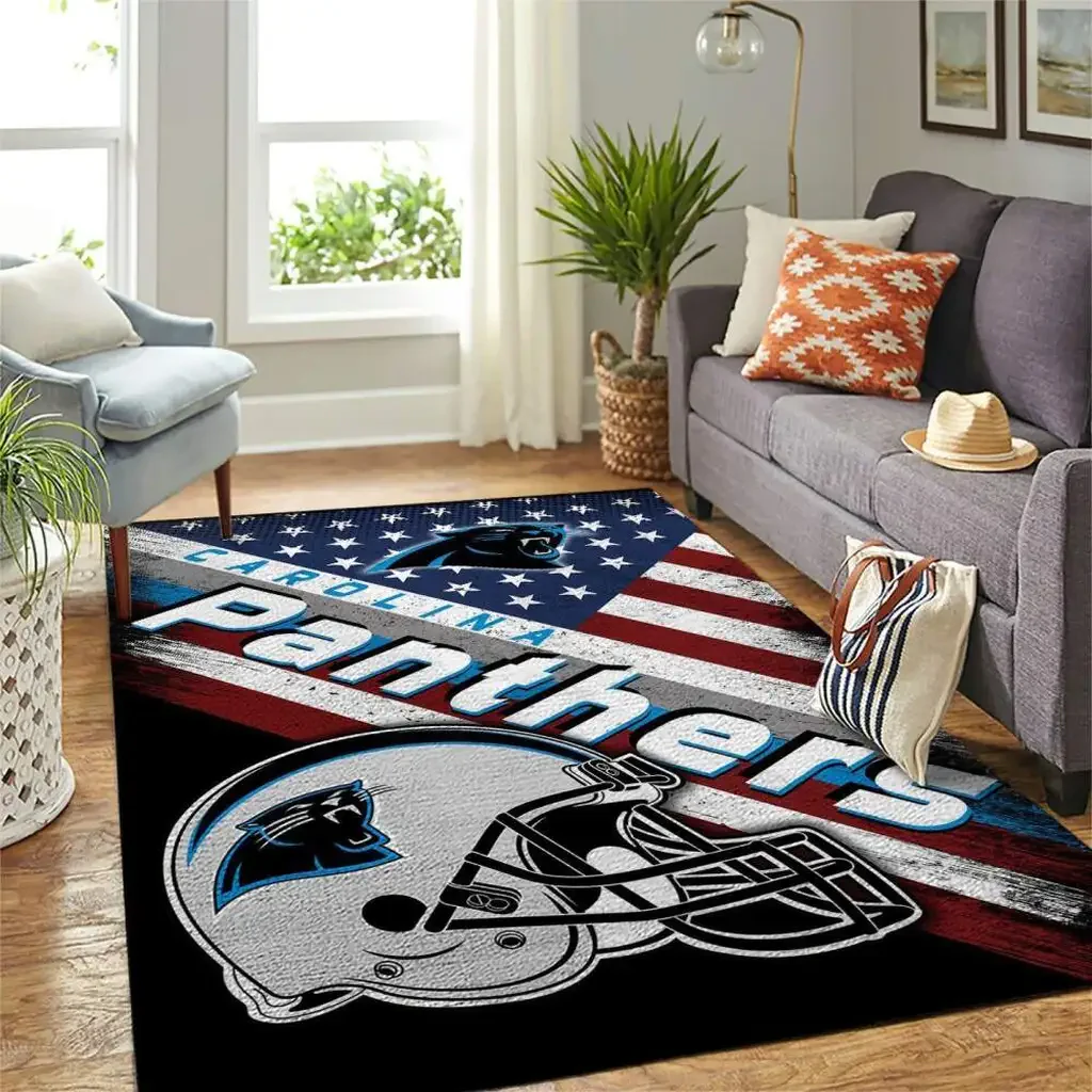 Carolina Panthers Rug – Football Team for Fans Black and Blue