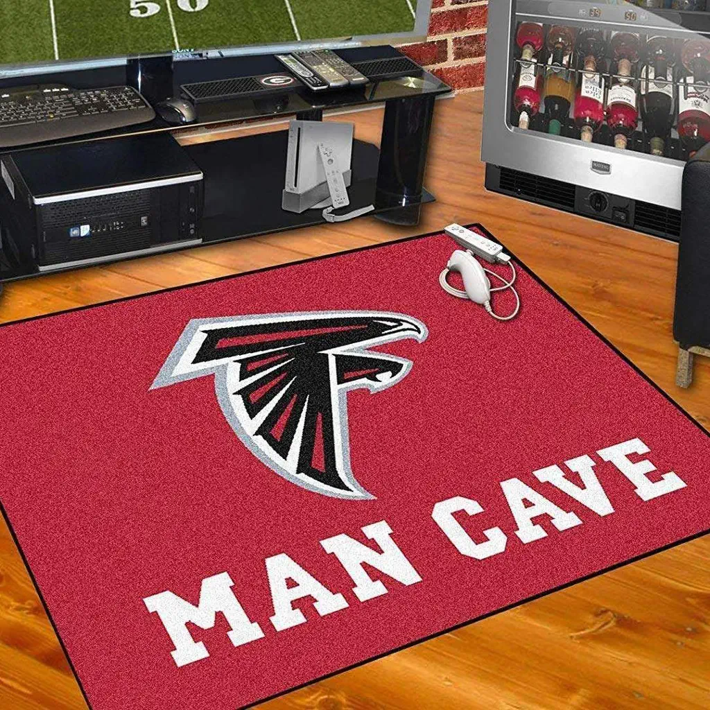 Atlanta Falcons Rug – Man Cave for Game Room Decor Black and Red