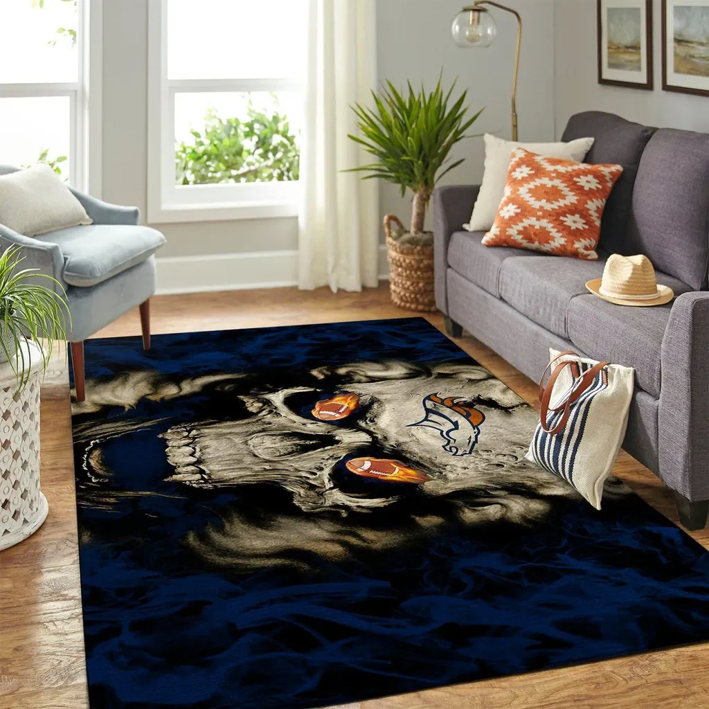 Artistic Skull Decor Carpet for Stylish Home Decor Beige and Black