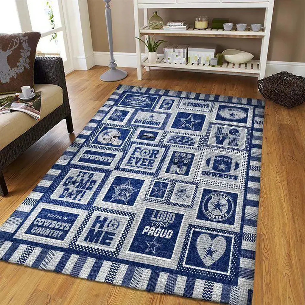 Dallas Cowboys Rug – Area Perfect for Sports Fans Home Blue and White