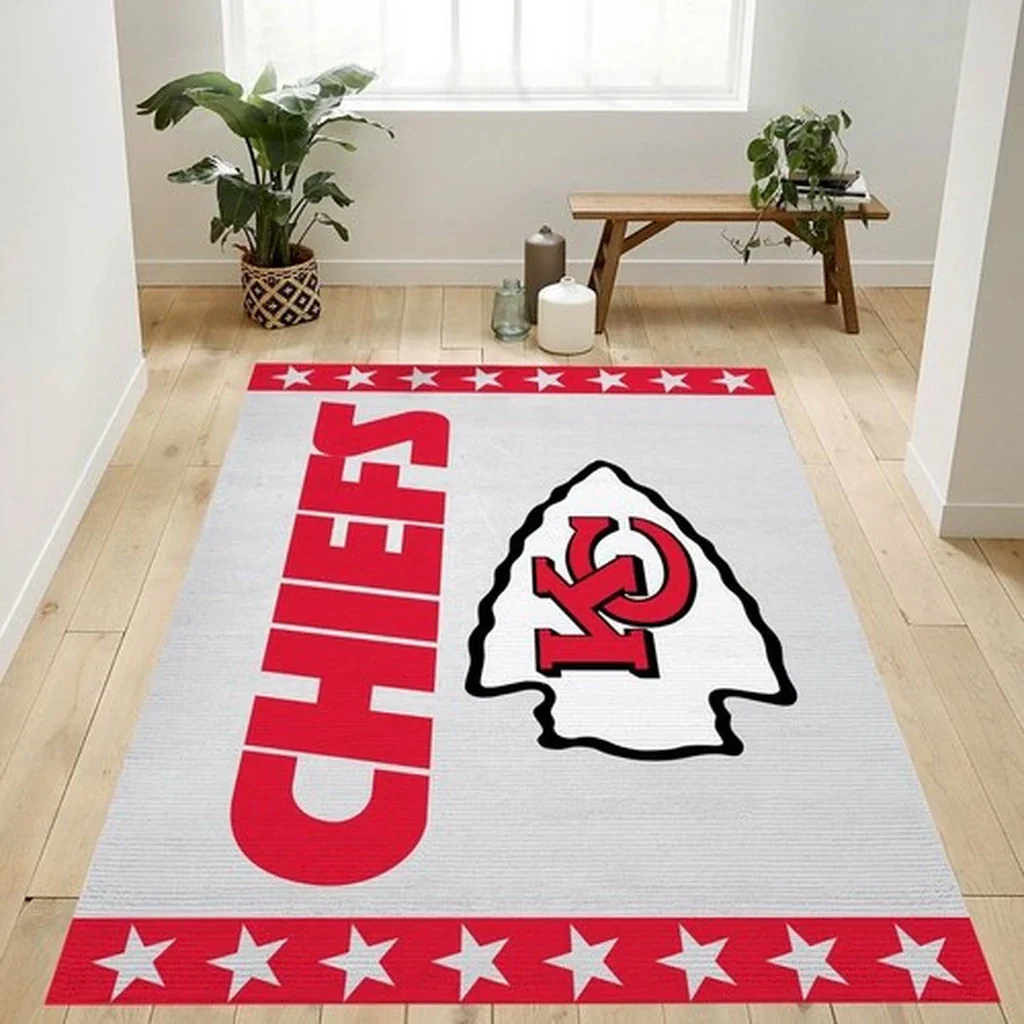 Kansas City Chiefs Rug – NFL Fan Area for Home Decor Red and White