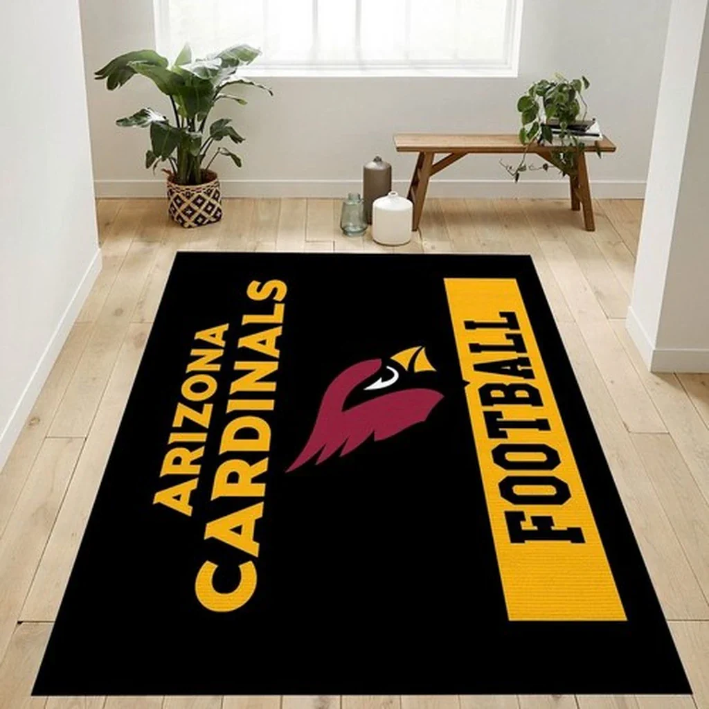 Arizona Cardinals Rug – Football Area for Fans Decor Black and Red
