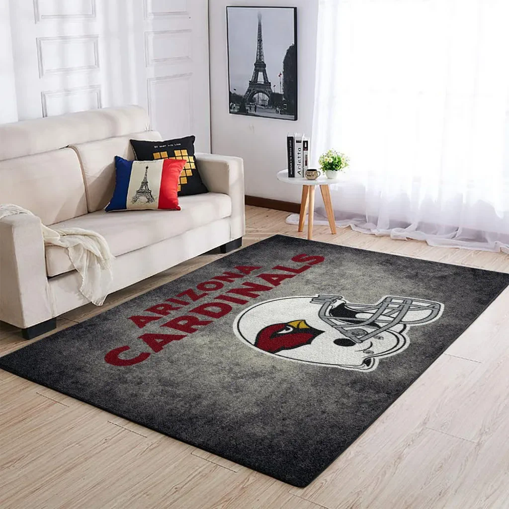 Arizona Cardinals Rug – Football Helmet Area for Living Room Black and Red