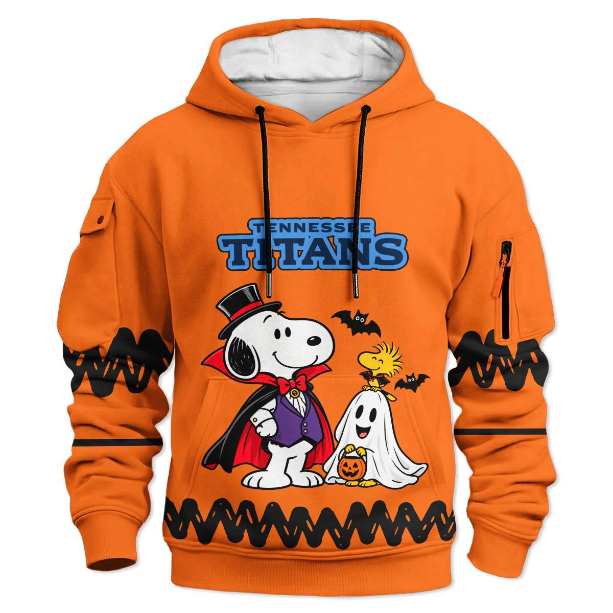 Tennessee Titans Peanuts Halloween Cargo Hoodie, Men's Navy Red Pullover Hoodie, Snoopy Football Fan Gift