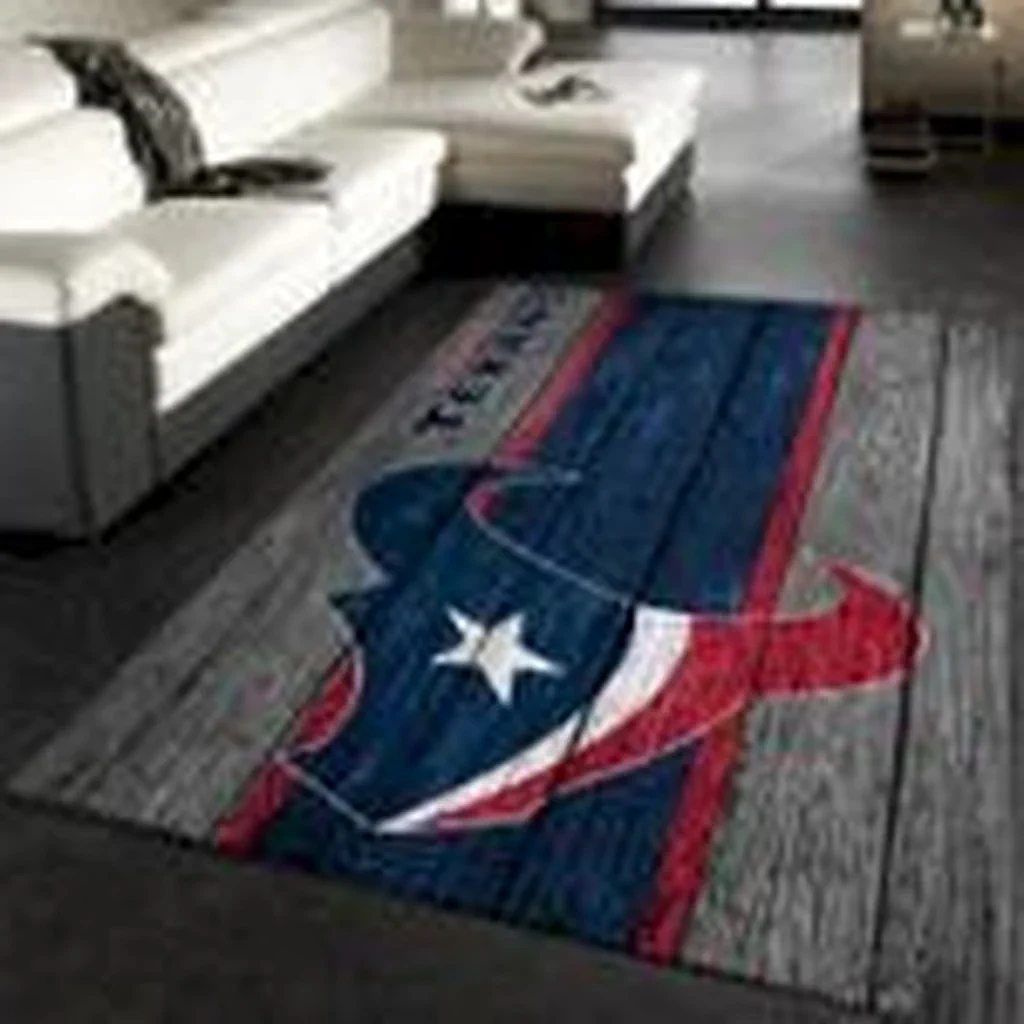 Houston Texans Rug – NFL Logo for Home Decor Blue and Yellow
