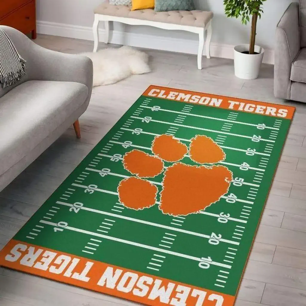 Clemson Tigers Rug – Football Field Area Fans Green and Orange