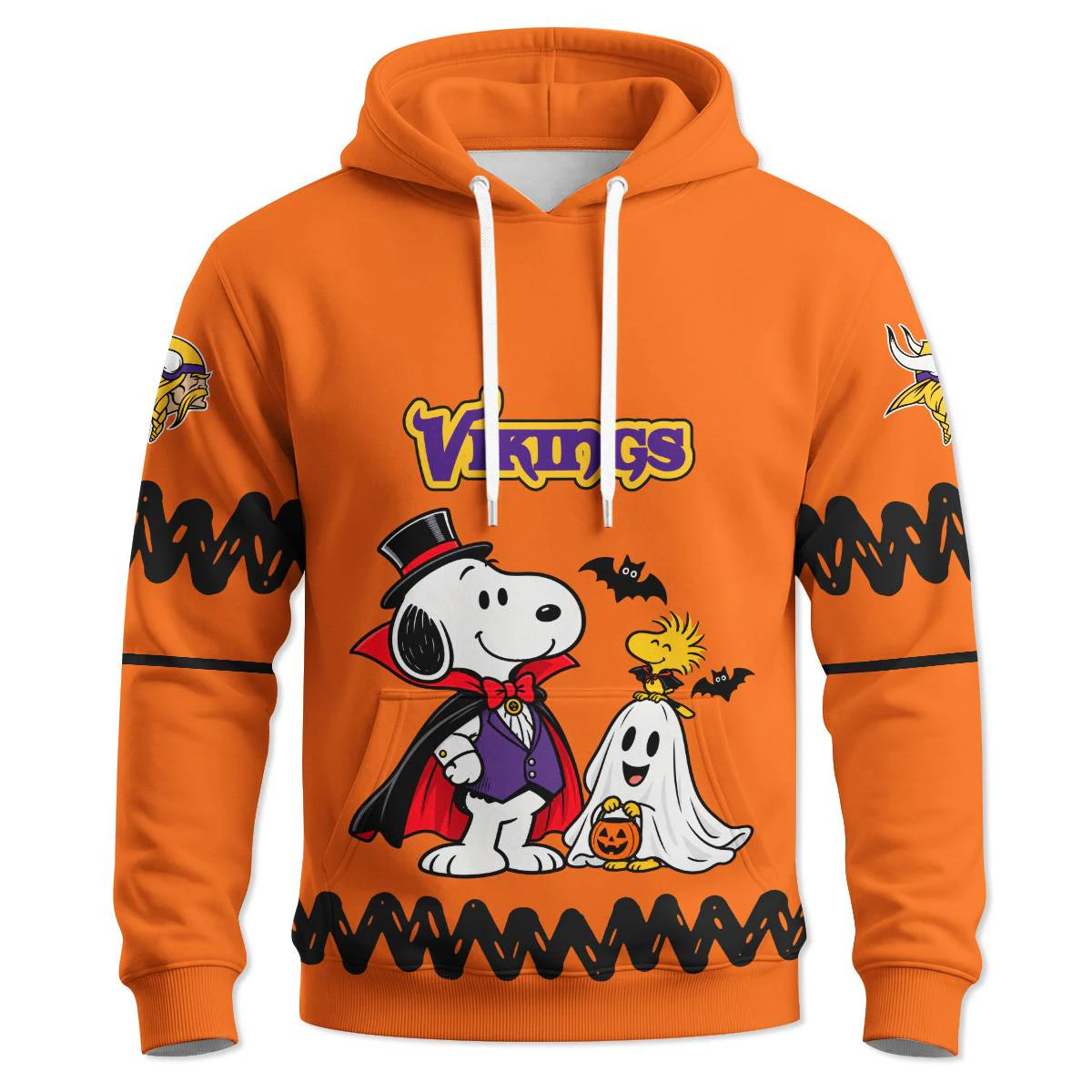 Minnesota Vikings Peanuts Halloween Hoodie, Men's Purple Gold Pullover Hoodie, Snoopy Football Fan Gift