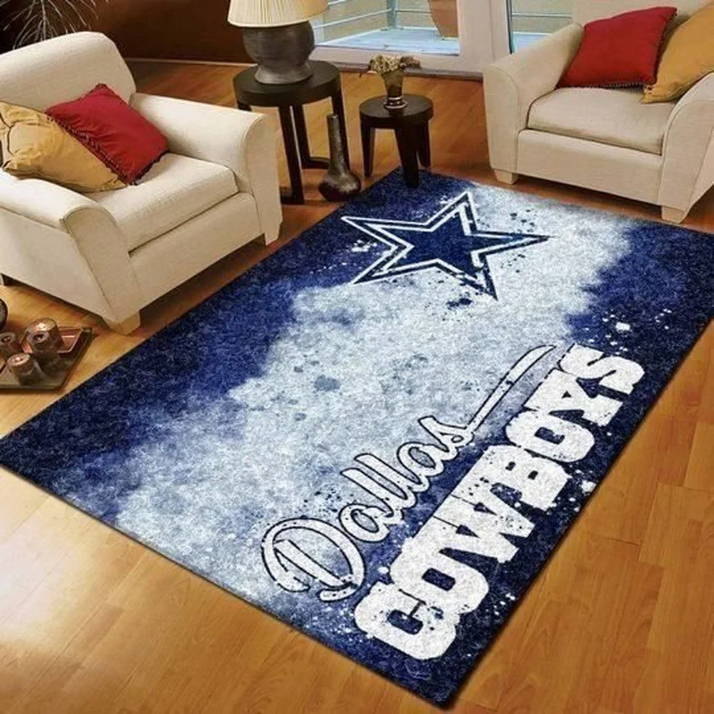 Artistic Dallas Football Carpet for Game Day Decor Blue and White
