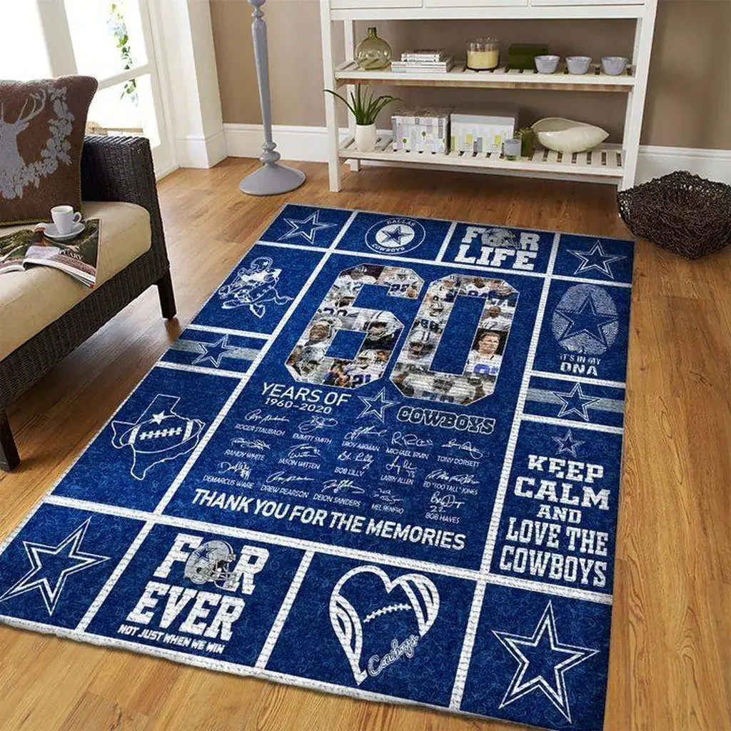 Dallas Cowboys Rug – 60 Year Memory Collectible Blue and White