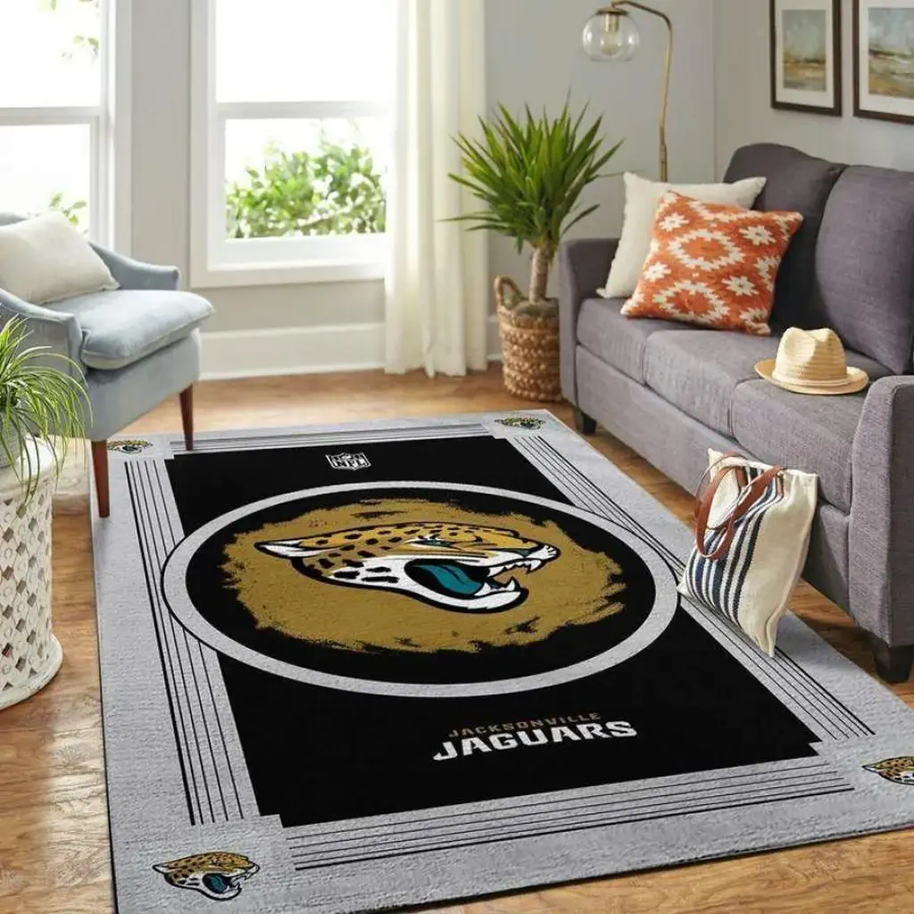 Jacksonville Jaguars Rug – Area Perfect for Home Decor Black and Gold