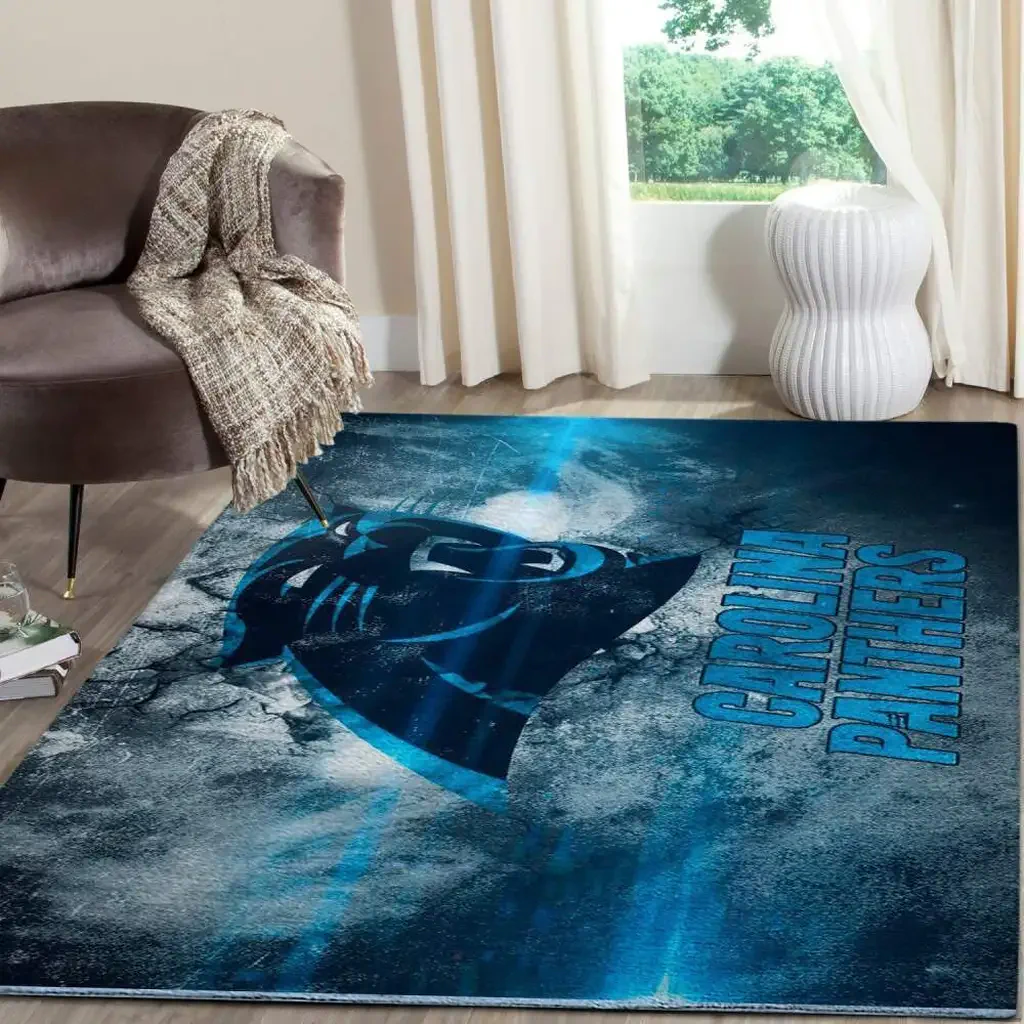 Carolina Panthers Rug – Team Logo Area for Fans Black and Blue